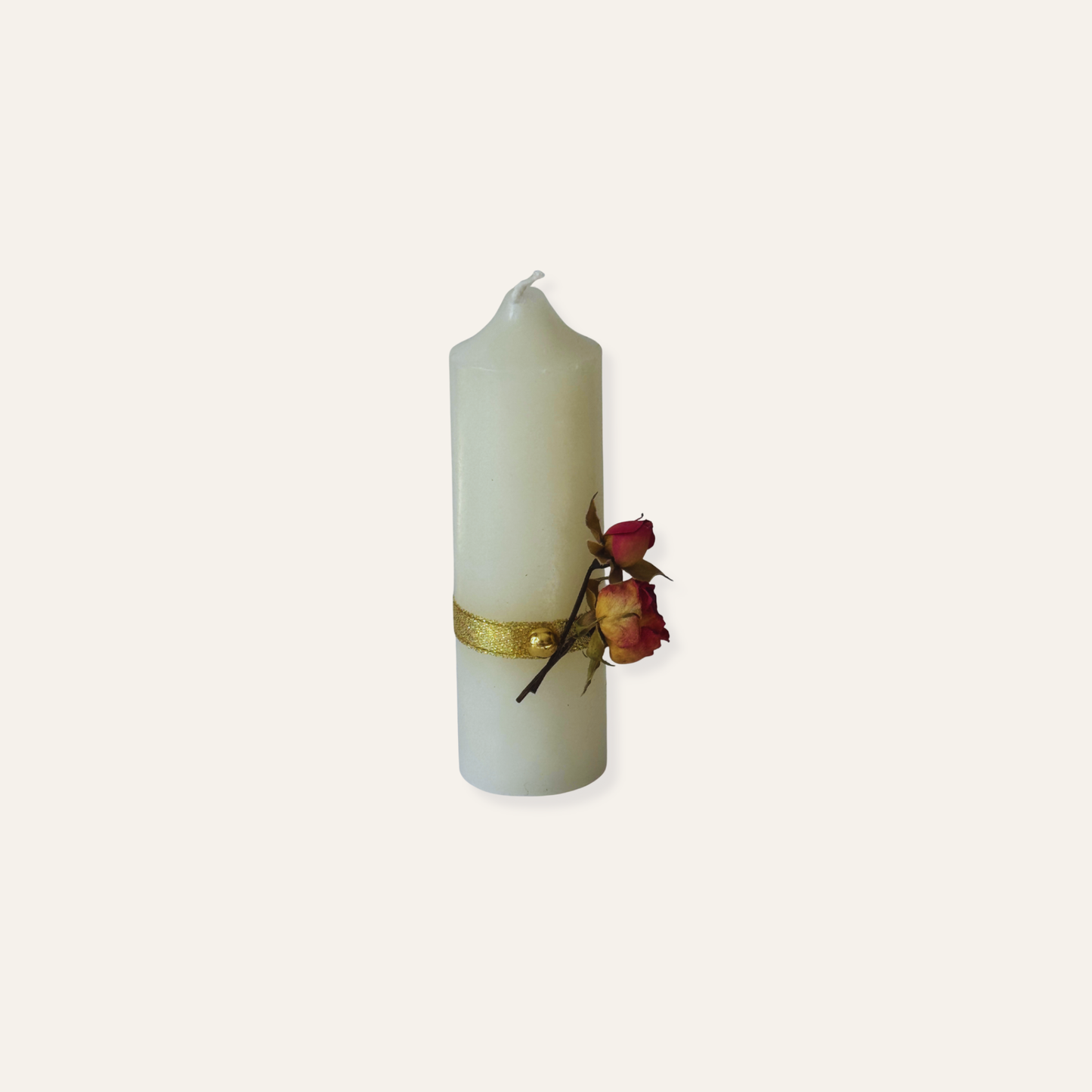 Candle Elegance with Natural Roses