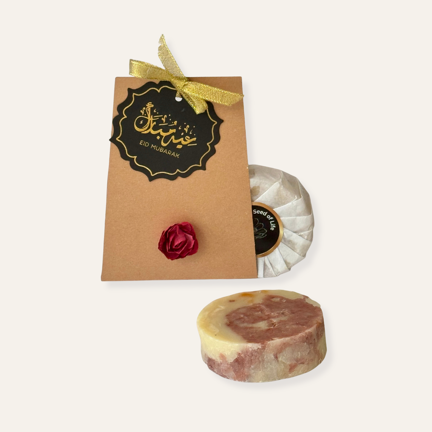 Rose Clay Soap and Designed Paper Sleeve