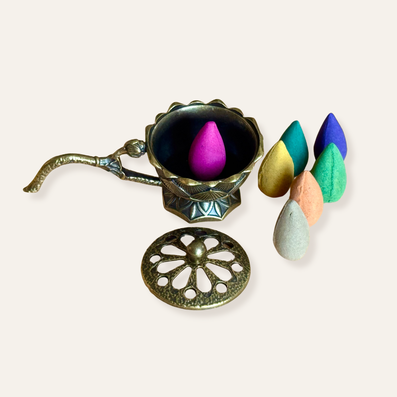 Mini Lamp Incense Burner Set