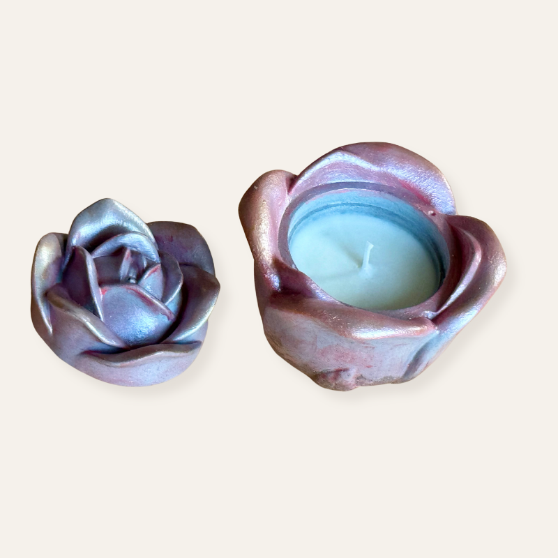 Vanilla Scented Candle in Concrete Rose Jar