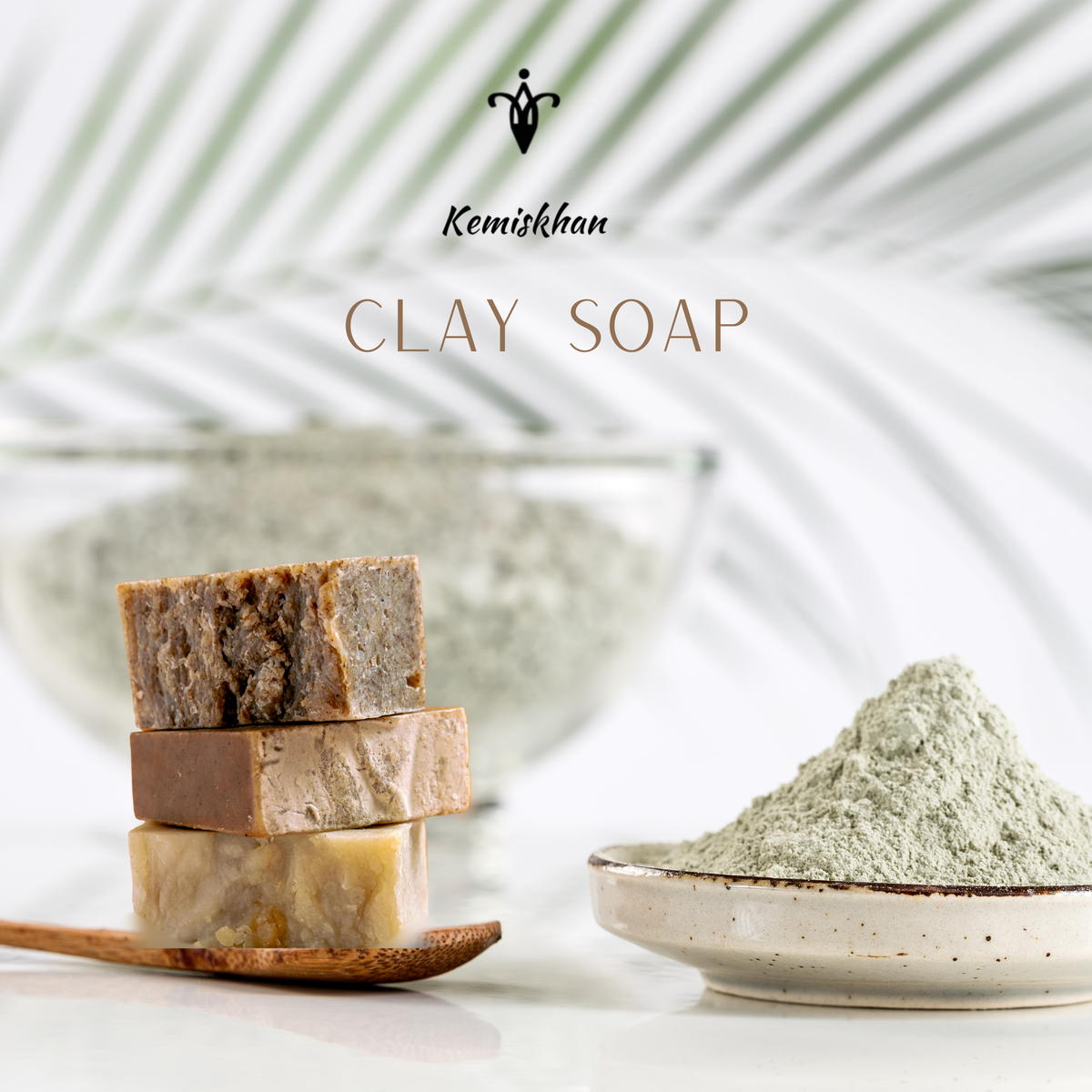 Handmade clay soaps crafted in Dubai by Kemiskhan Atelier