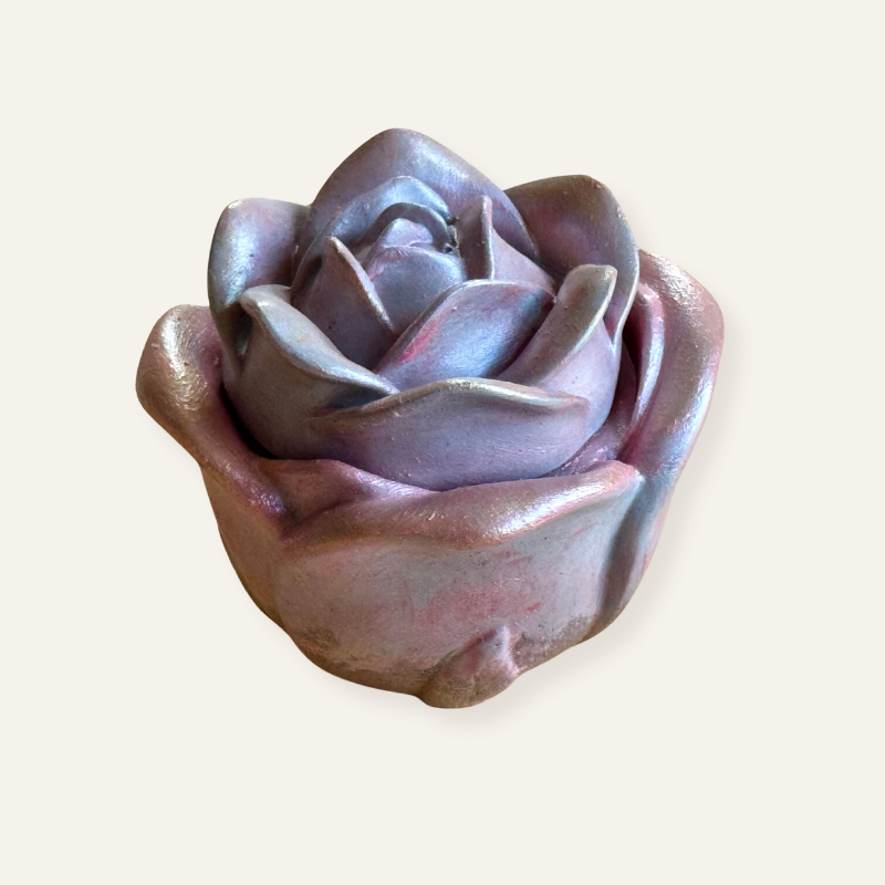 Vanilla Scented Candle in Concrete Rose Jar