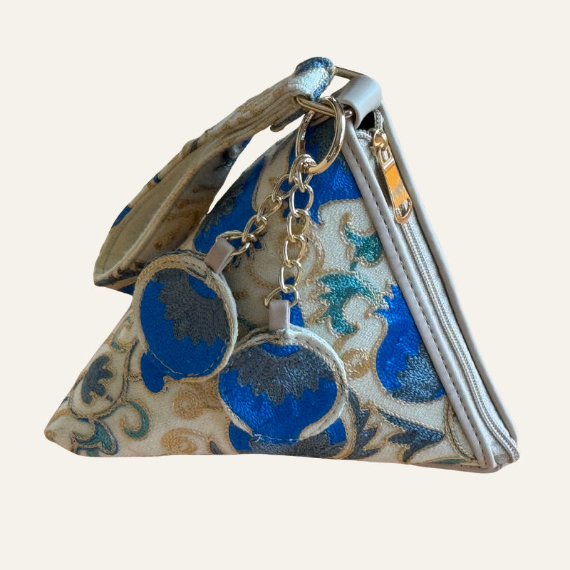 Triangle Embroidered Bag "Pomegranate"