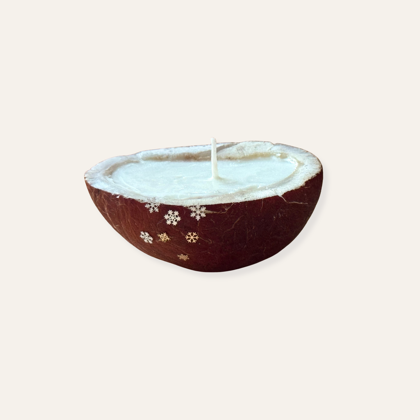 Kemiskhan Coconut Shell Candle with Soy Wax & Vanilla – Handmade Concrete Safety Plate (Artisan Edition)